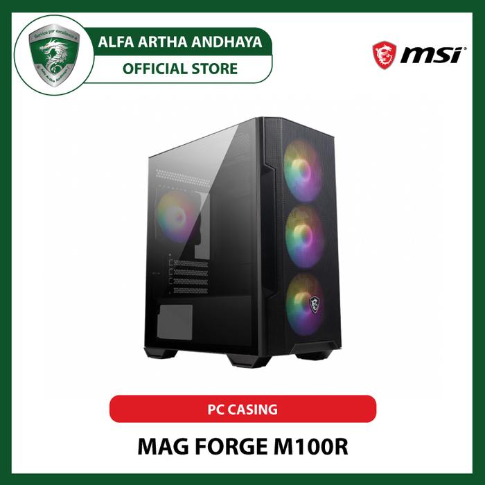 Promo MSI MAG FORGE M100R M-ATX PC Casing [with 4 Pre-install Fan ...