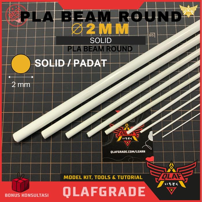 Gambar PLA BEAM ROUND 2mm 2 mm - plastic pla plate bulat custom model kit dari Wahkhilaf undefined Tokopedia