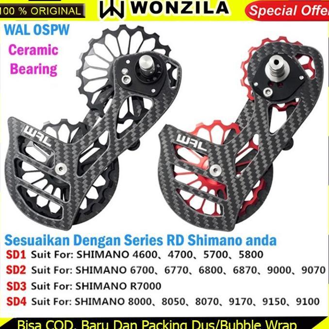 Gambar WAL OSPW PULLEY OVERSIZE CERAMIC BEARING TIAGRA 105 ULTEGRA DURA ACE ASLI - SD2 Hitam dari klontonganjepres undefined Tokopedia