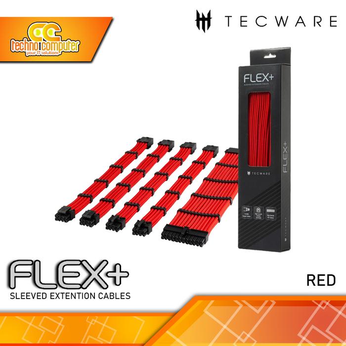Gambar TECWARE FLEX PLUS PSU Extension Set (5Pcs Power Supply Cables) - RED dari Techno Computer Bali undefined Tokopedia