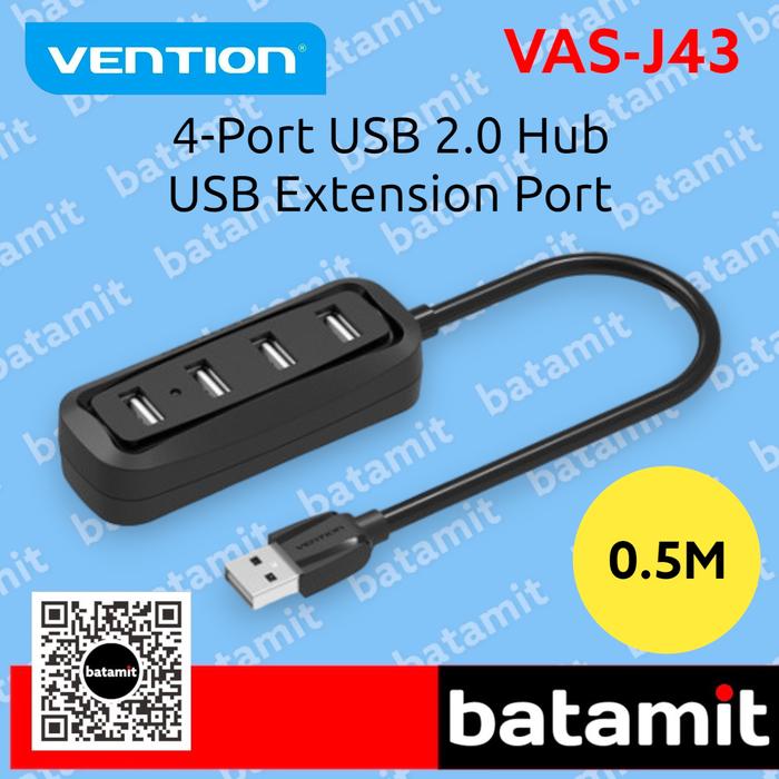 Moltiplicatore Hub USB 2.0 Vulcan 4 Porte - Plug And Play - Nero - Compatibile Windows E Mac - Zioshop-it