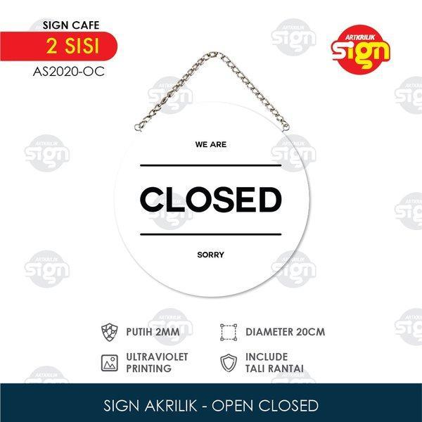Gambar Open Closed Sign - Papan Tanda Open Close - Wall Signage Open Closed Akrilik Custom Signage - Putih dari shitadaima undefined Tokopedia