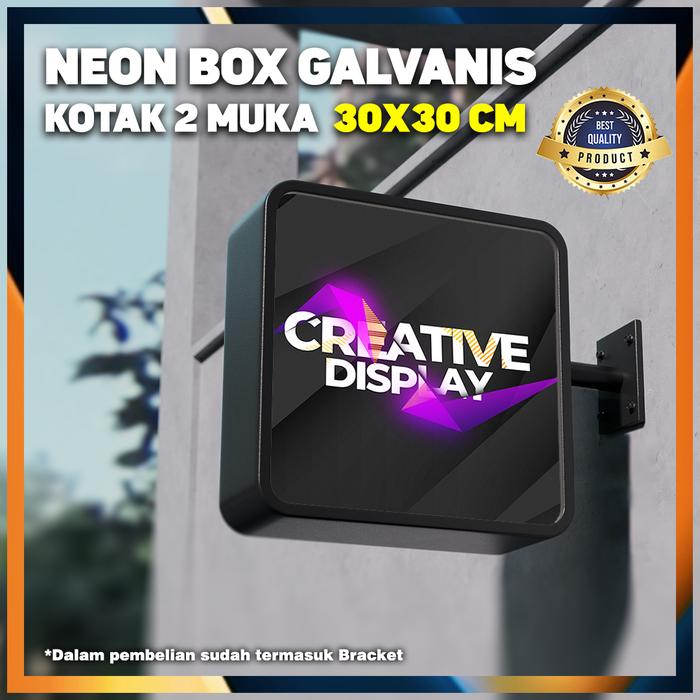 Gambar Lampu Neon Box Kotak Aneka Ukuran 2 Sisi Galvanis Besi Tinggal Pasang - 30x30cm dari Creative Display undefined Tokopedia