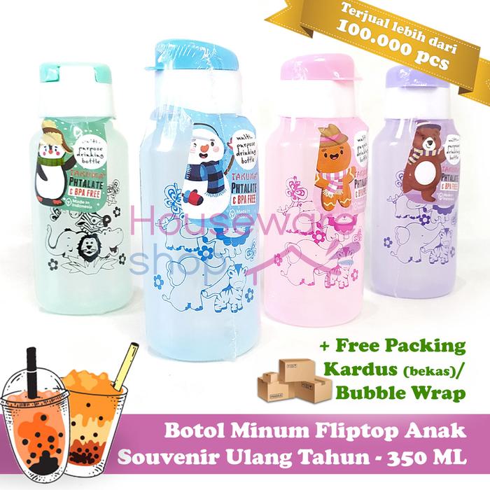 Gambar Botol Minum Flip Top Anak Souvenir Ulang Tahun Murah - 350 ML dari Houseware Shop ID undefined Tokopedia