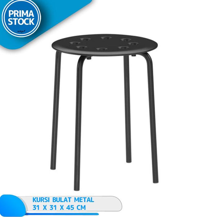 Gambar Kursi Bakso Bulat Besi Metal Baso Plastik Warna Cafe Susun Stool - Hitam dari BravoBiru undefined Tokopedia