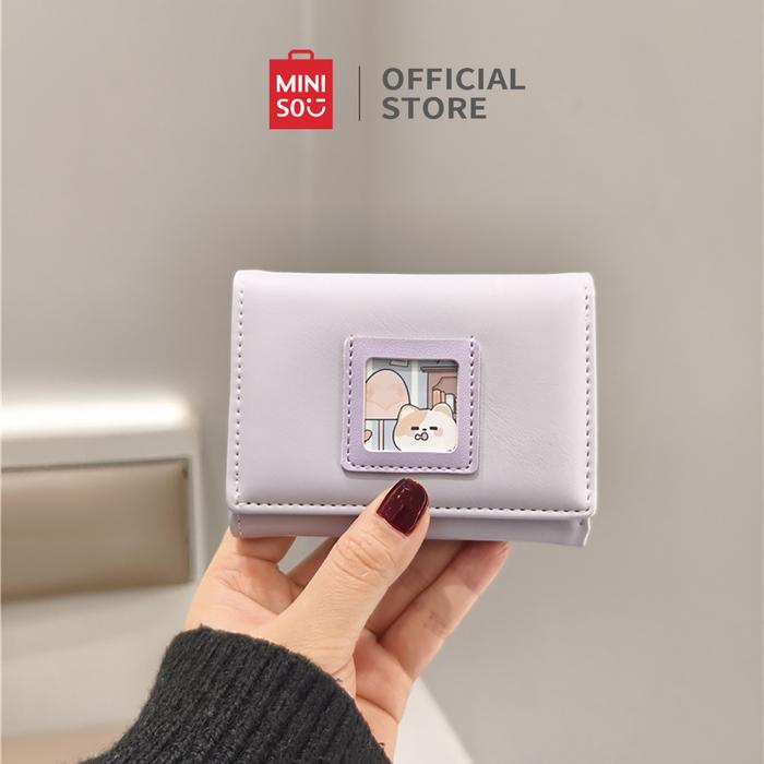 Gambar [OCTOBER SALE] Miniso Dompet Wanita Bingkai Foto Hewan Lucu Dompet Lipat Tiga Wanita 7 Slot Kartu 1 Slot Uang Kertas  Women's Wallet - Ungu dari minisoshopid undefined Tokopedia