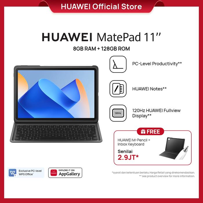 Gambar HUAWEI MatePad 11" 2023 Tablet [8+128GB] | PC-Level Productivity dari Huawei Indonesia undefined Tokopedia