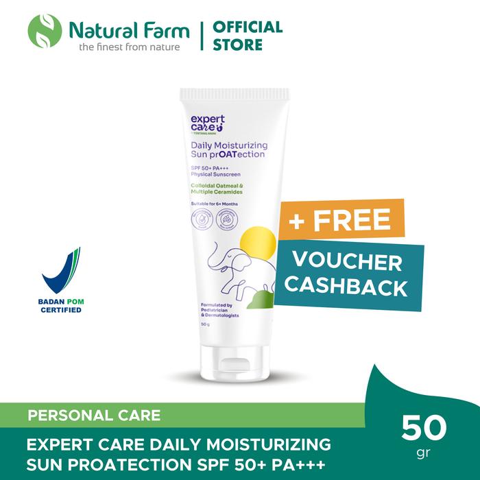 Gambar Expert Care Daily Moisturizing Sun prOATection SPF 50+ PA+++ - 50 gr dari Natural Farm undefined Tokopedia