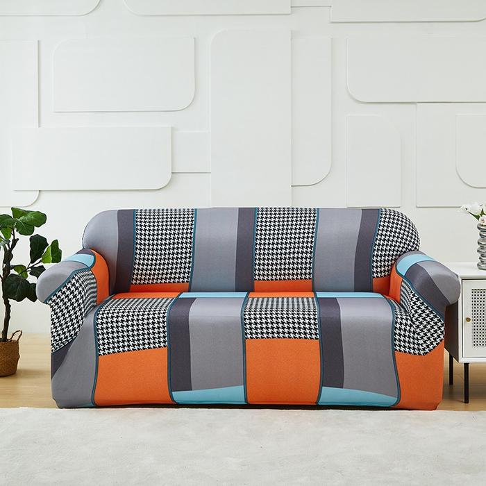 Gambar Elastic Sofa Cover Pattern / Sarung Penutup Sofa Elastis Stretch Corak - Geo D, 3 Seaters dari Le Carre Living undefined Tokopedia