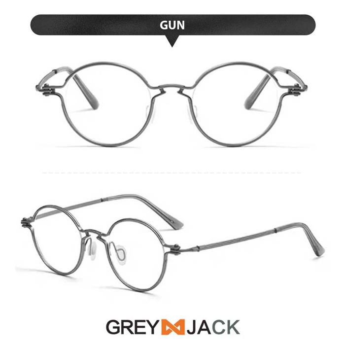 Gambar Grey Jack Frame Kacamata Model Retro Vintage Bahan Titanium Ringan Kokoh Fashion Pria Wanita Bisa Minus 202 - GUN, FRAME SAJA dari Grey Jack Eyewear undefined Tokopedia