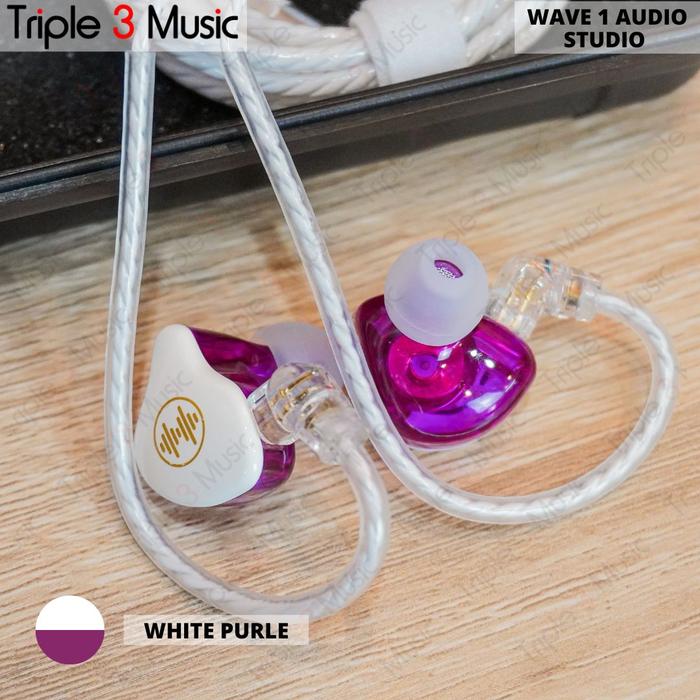 Gambar WAVE 1 AUDIO WAVE 1 STUDIO FLAT IEM IN EAR MONITOR PANGGUNG Multi warna single dynamic driver - White Purple dari Triple3music undefined Tokopedia