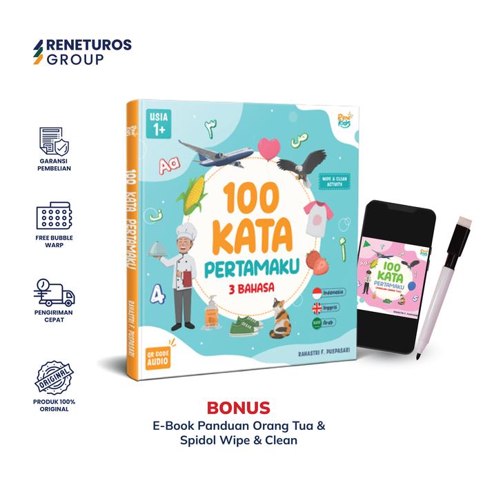 Gambar Buku Anak 100 Kata Pertamaku 3 Bahasa usia 1th+ - Renekids - ANAK HEBAT dari Rene Turos Bookstore undefined Tokopedia