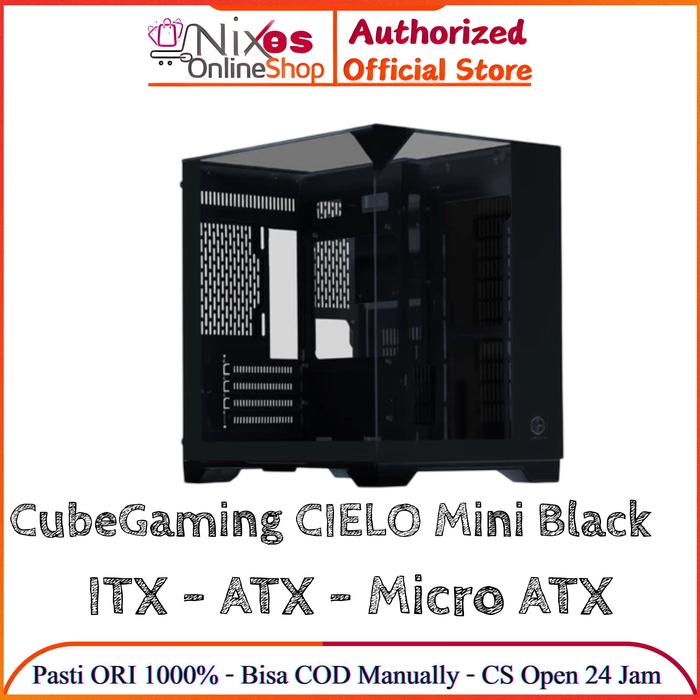 Gambar Cube Gaming  CIELO MINI PREMIUM Glass Front Panel Casing PC USB 3.0 ATX - Micro ATX - Hitam dari PRO Official Store undefined Tokopedia