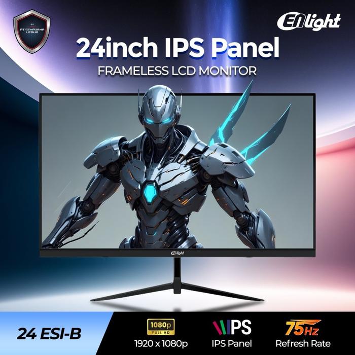 Gambar LED MONITOR ENLIGHT 24ENS-B 24" FHD 75Hz 5ms Slim Frameless - 24ESI-B 24" dari YOUNGS COMPUTER undefined Tokopedia