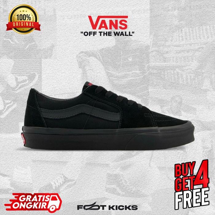 Vans Sk8 Low Classic Full Black Original Sepatu Vans Sk8 low Black Ori 42  di Footkicks Tokopedia