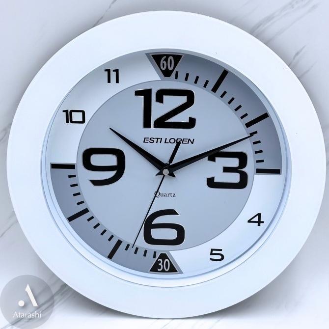 Gambar jam dinding ESTI LOREN ESTILOREN PT S 2145 model list tebal S2145 tersedia 3 warna list tebal 26 CM - PUTIH dari Green Harmony Geeks undefined 5 Tokopedia