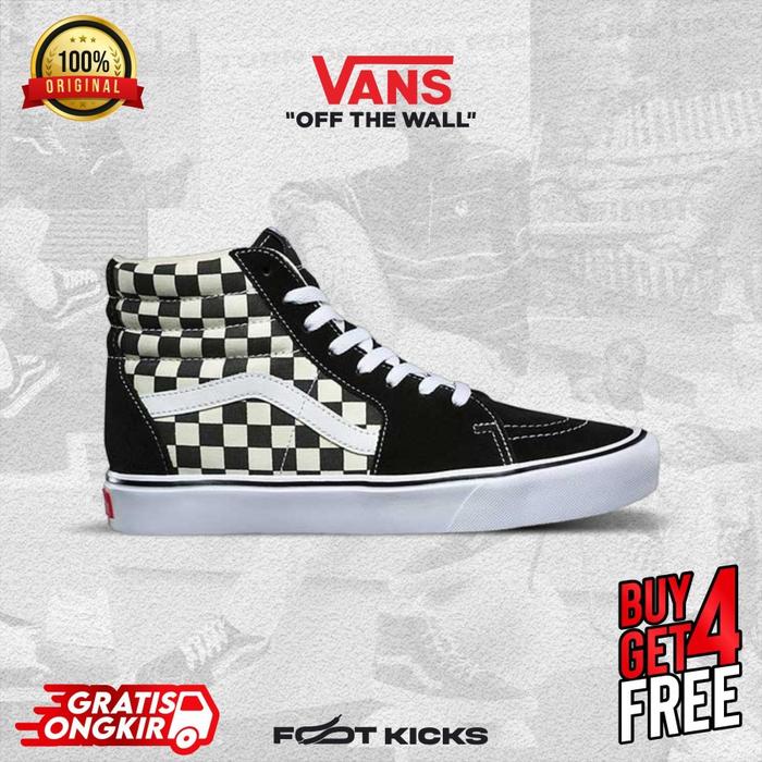 Vans Sk8 Hi Checkerboard Black White Sepatu Sk8 High Black White Ori 37  di Footkicks Tokopedia