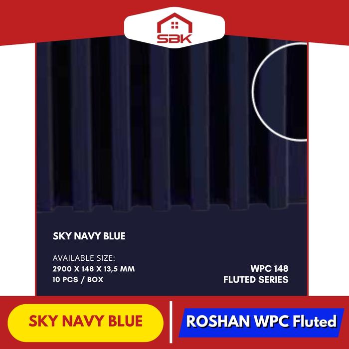 Gambar Dekorasi Dinding | Wall Panel Fluted 148 WPC Roshan 2900x148MM - Navy Blue dari Sinar Bintang Keramikk undefined Tokopedia