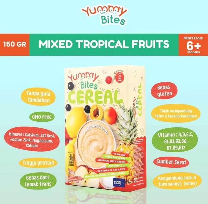 Gambar Yummy Bites Cereal 150 GR/ MPASI Baby/ Bubur Bayi - Tropical Fruit dari Baby Punay undefined Tokopedia