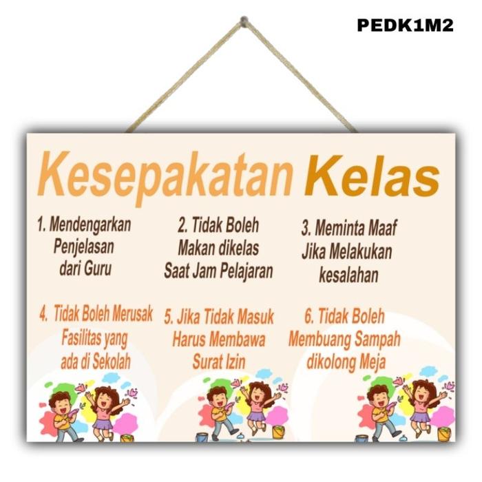 Gambar COD Hiasan dinding KESEPAKATAN KELAS gantungan dinding sekolah poster kelas edukasi anak - PEDK1M2, 30x20 cm dari AMIRAAHH undefined Tokopedia