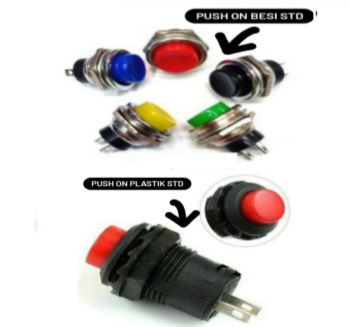 Gambar Saklar On Off LED Stainless Push Button Waterproof Tombol Switch on of - push on std, besi putih dari OtomoHOme undefined Tokopedia