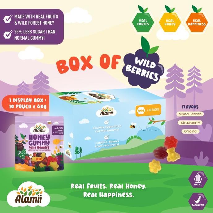 Gambar Alamii Honey Gummy - Box Of 10 X 40G (Wild Berries) dari PT HOUSEHOLD MART undefined Tokopedia