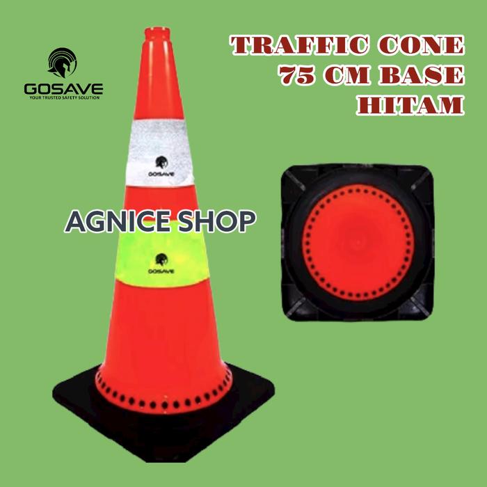 Gambar Traffic Cone 70 cm Lentur Kerucut Trafic Safety PVC ORANGE - 75 CM GOSAVE dari AGNICE Shop undefined Tokopedia