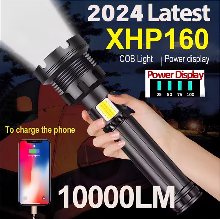 Gambar Senter SWAT LED / Senter LED XHP-70 / Senter Cas USB Portable 7 Mode - XHP160- 2*26650 dari LED Homee undefined Tokopedia