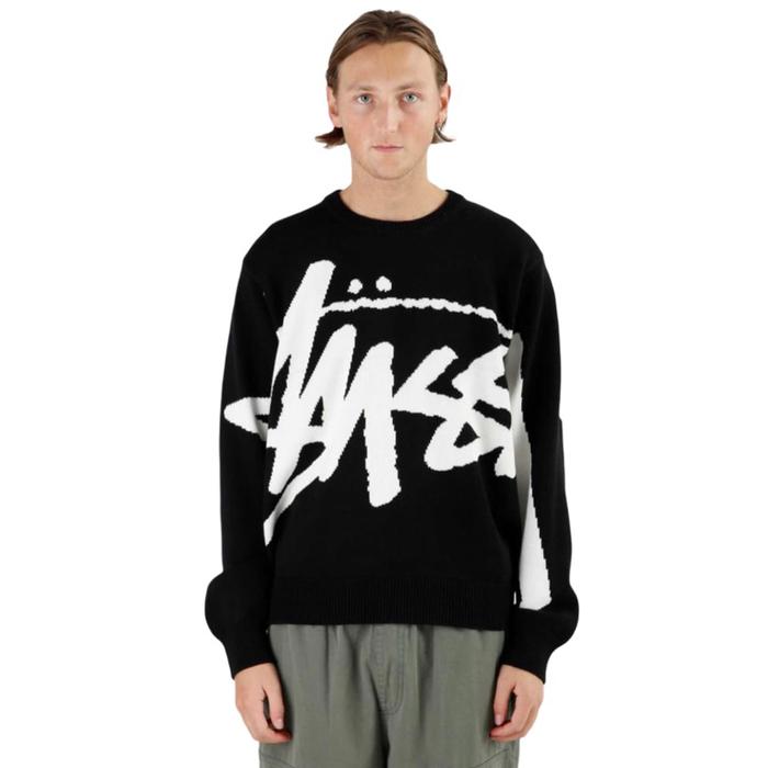 Jual STUSSY Stock Premium Knit Black Sweater - ORI - L - Kota