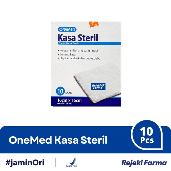 Gambar OneMed Kasa Steril KSB10 16X16 cm 10 Pouch - One Med Kain Kasa 16cm X 16cm KS-B10 dari Apotek Rejeki Farma -Melawai undefined Tokopedia