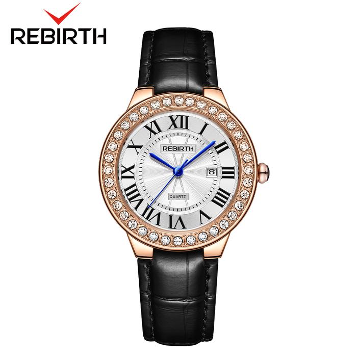 Gambar REBIRTH Jam Tangan Wanita Anggun Mewah Berlian Roma Dial Tahan Air - Hitam dari Rebirth Jam Tangan undefined Tokopedia