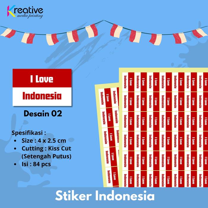 Gambar Stiker Indonesia / Stiker Pipi / Stiker Merah Putih - 02, Kromo Glossy dari Kreative Media Printing undefined Tokopedia