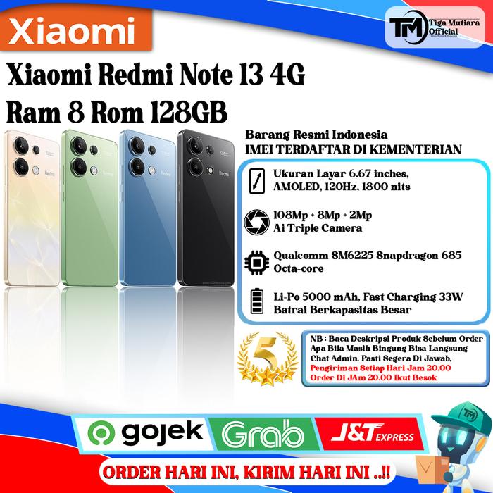 Gambar Xiaomi Redmi Note 13 4G | 5G Ram 8/128GB | Ram 8/256GB - 4G 8/128GB dari Tiga Mutiara Store undefined Tokopedia