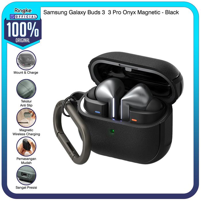 Gambar Casing Ringke Compatible For Samsung Galaxy Buds 3 / 3 Pro Onyx Magnetic Case Magsafe Softcase Matte Anti Crack Tipis Slim Armor Military Drop Tahan Banting Pelindung Handphone Sarung HP Cover TPU Bumper Clear Protector Layar Aksesoris Hardcase Wireless - Black dari Official Ringke Partner undefined Tokopedia