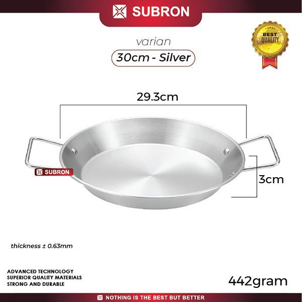 Gambar SUBRON Flat Wok Wajan Korea Piring Saji 20CM 22CM 24CM Stainless Gold Silver - 30 SILVER dari SUBRON KITCHENWARE undefined Tokopedia
