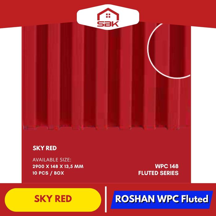 Gambar Dekorasi Dinding | Wall Panel Fluted 148 WPC Roshan 2900x148MM - Red dari Sinar Bintang Keramikk undefined Tokopedia