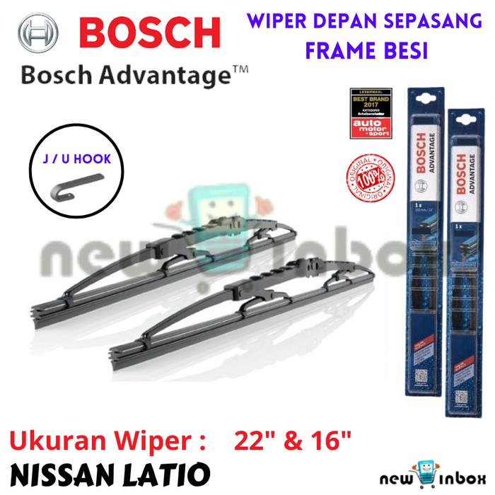 Gambar Wiper Depan Mobil NISSAN LATIO Sepasang BOSCH ADVANTAGE 22" & 16" / 24" & 14" ORIGINAL - Depan 22" & 16" dari NEW IN BOX undefined Tokopedia