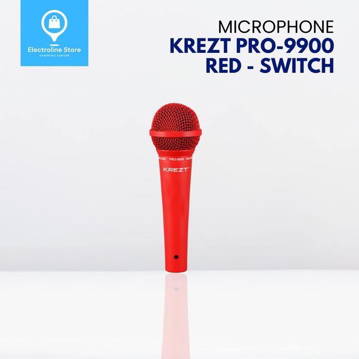 Gambar Microphone Kabel Dynamic KREZT PRO-9900 Mik Karaoke - Red-S dari Electroline Store undefined Tokopedia