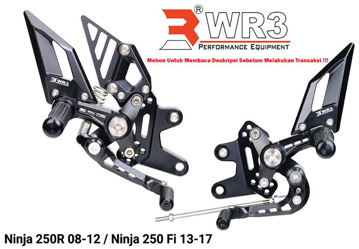 Gambar Footstep Underbone Rearset Racing WR3 RS - Series Ninja 250 FI Old 2013-2017 - Black Black dari WR3 undefined Tokopedia