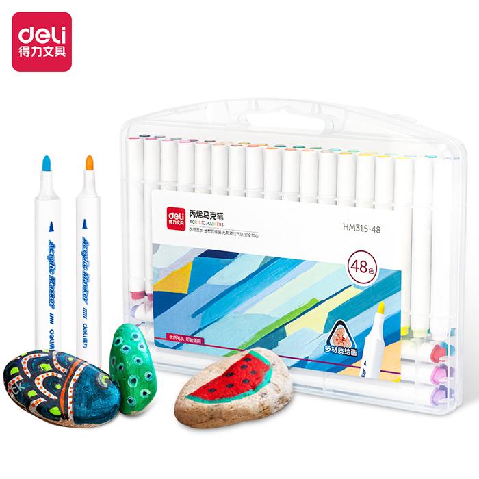 Gambar Deli Spidol Akrilik / Acrylic Marker  48 Colors HM315 - 48 warna dari Deli Stationery Indonesia undefined Tokopedia