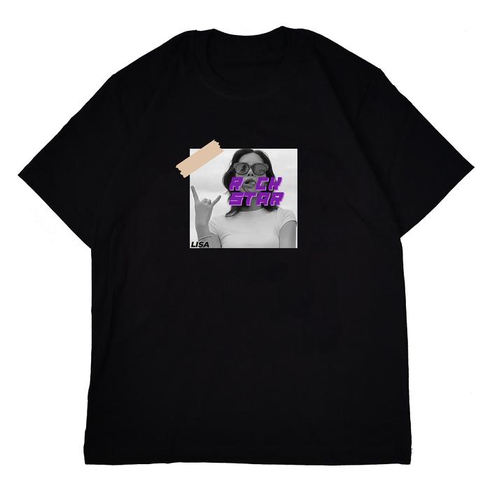 LISA ROCKSTAR Faded Black Tee XL anytee Blackpink lisa style flip