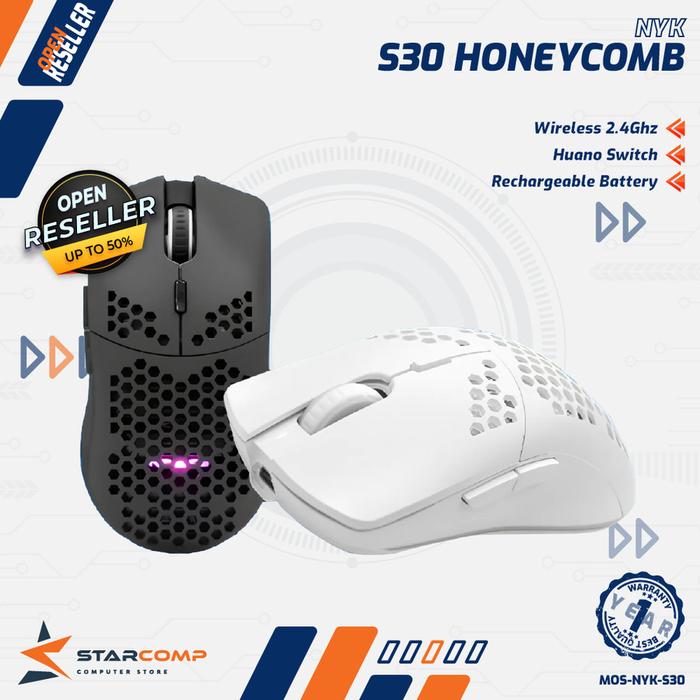 Gambar Mouse Wireless 2.4Ghz NYK Nemesis S30 Rechargeable Battery - NYK S30 dari Starcomp Solo undefined Tokopedia