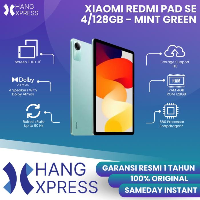 Gambar Xiaomi Redmi Pad SE 4/128GB Layar 11" FHD+ NOT MiPad 5 Garansi Resmi - Mint Green dari HANG XPRESS undefined Tokopedia