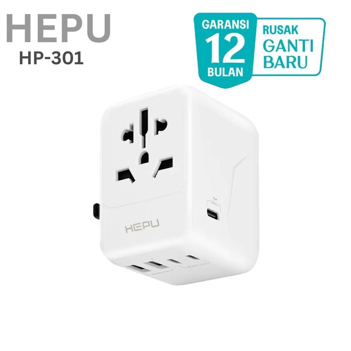 Gambar Universal Travel Adaptor  Universal HEPU  HP-301 - Putih dari Hepu Store undefined Tokopedia
