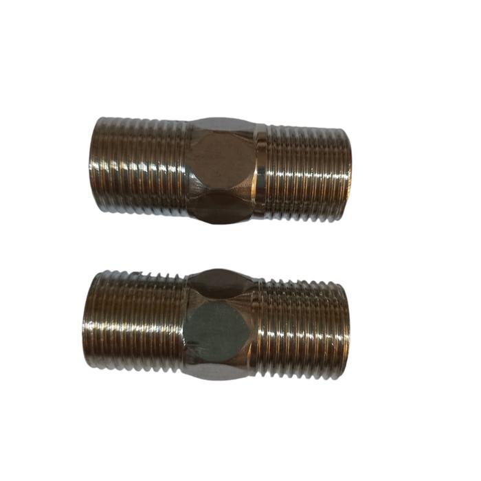 Gambar Double nempel stainless 304 lebih panjang 4 cm / nepel sambungan pipa - panjang 5 cm dari chenpedia undefined Tokopedia