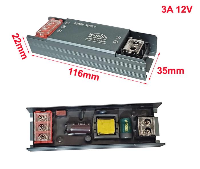 Gambar Power Supply Switching / Travo LED Strip SLIM 12V 3A / 5A - 3A 12V dari Bosse Listrik undefined Tokopedia