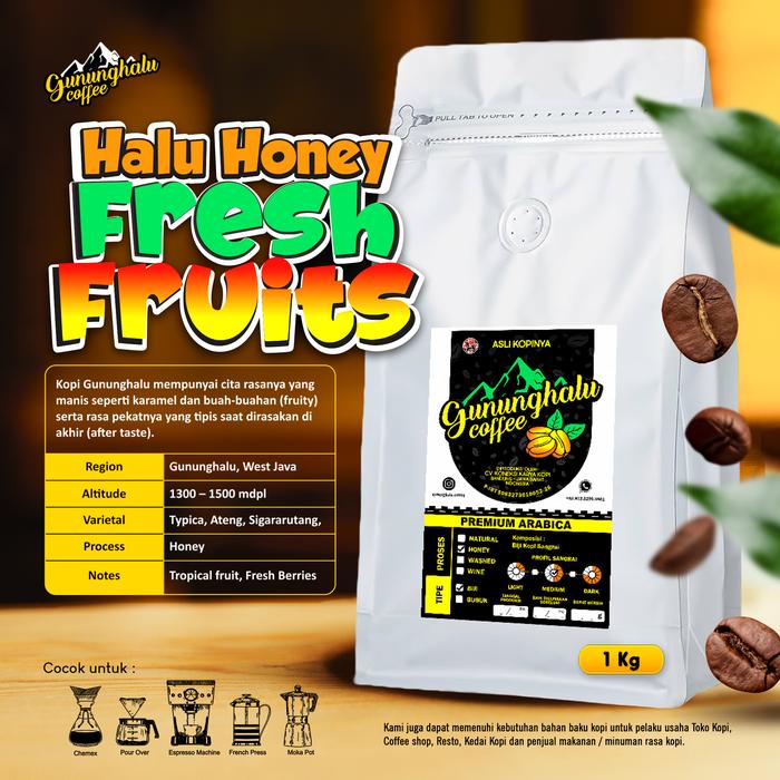 Gambar Kopi Arabika Asli Gunung Halu Honey Premium - 1 kg, Biji Kopi dari Gununghalu Coffee undefined Tokopedia