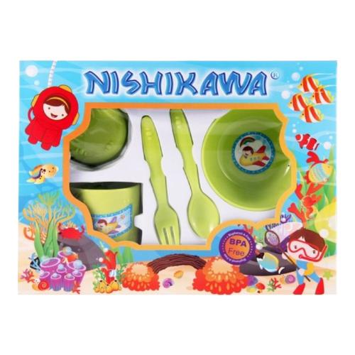 Gambar Perlengkapan makan bayi | Feeding set Nishikawa kecil | Gift set bayi - Hijau dari Samudradjaya undefined Tokopedia
