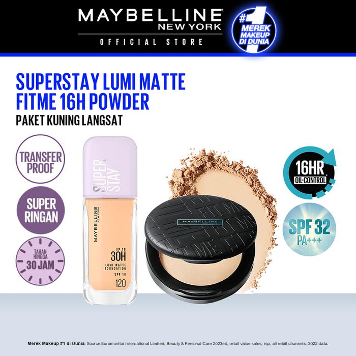 Gambar Maybelline Superstay Lumi Matte + Fit Me 16H Oil Control Powder - Kuning Langsat dari Maybelline Official Shop undefined Tokopedia