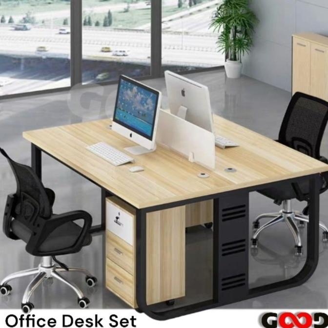 Gambar Meja Kantor/ Meja Kerja Kantor/ Meja Staff/Office Desk Set - Wood dari kray id undefined Tokopedia